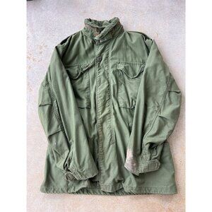Vintage Military Alpha Industries Cold Weather Mans Field Coat Olive Green Size